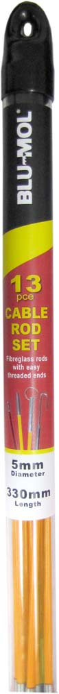 CABLE ROD 13 PCE SET, 10 RODS 5MM X 330MM