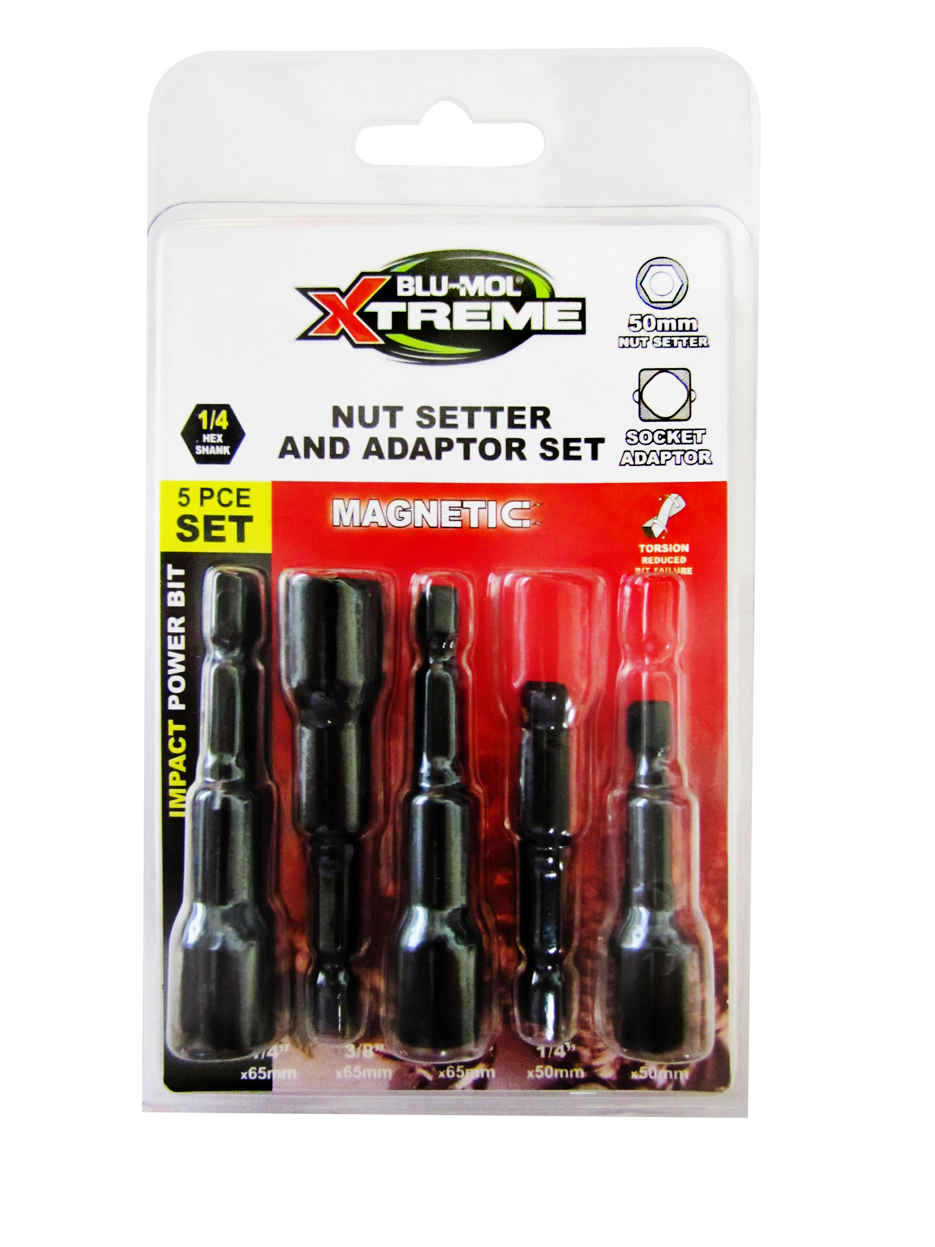 BLU-MOL XTREME IMPACT NUT & ADAPT SET (5PCE)