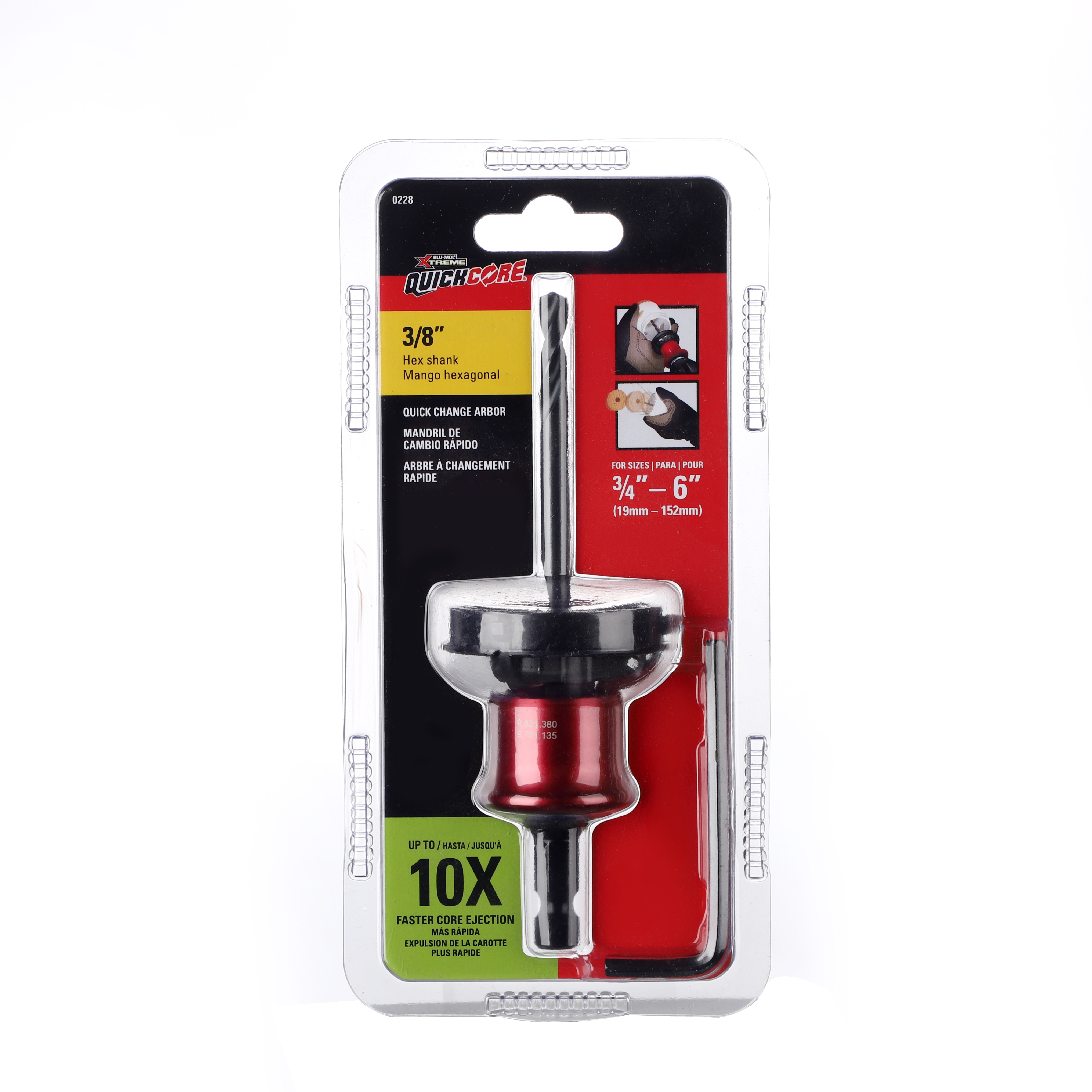 QUICK CORE MANDREL ASSEMBLY 3/8' SHANK 0228