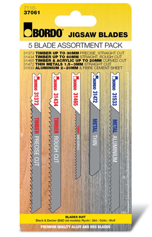 JIG SAW UNIV.SHK METAL & TIMBER 5 BLADE ASSORTMENT